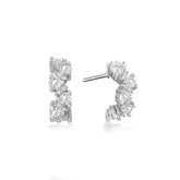 Silver River Hoop, White Rhodium, Natural White Topaz + Give Fun Gift