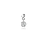 Silver Round Pave Charm, White Rhodium, Premium Cubic Zirconia+ Give Magic Gift
