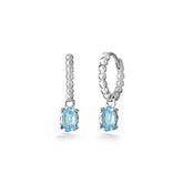 Silver Soft Hoop, White Rhodium, Natural Blue Topaz + Give Hope Gift