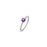 Soft Silver Ring, White Rhodium, Natural Amethyst + Give Love Gift