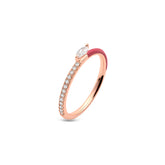 Silver Tiny Joy Marquise Ring, Rose Gold Plating, Natural White Topaz + Give Love Gift
