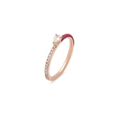 Silver Tiny Joy Pear Ring, Rose Gold Plating, Natural White Topaz + Give Love Gift
