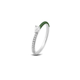 Tiny Silver Joy Pear Ring, White Rhodium, Natural White Topaz + Give Hope Gift