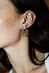 Silver Chain Drops, White Rhodium, Natural Blue Topaz + Give Joy Gift