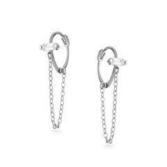 Silver Chain Hoop Earrings + Give Hope Gift