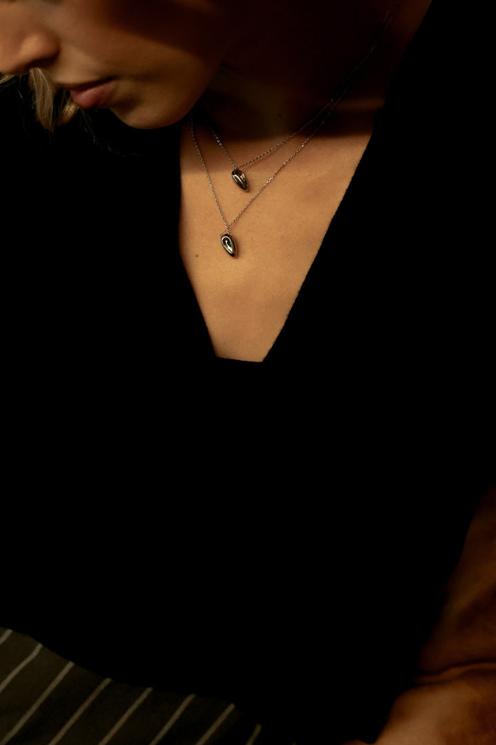Silver Essence Necklace, White Rhodium, Natural White Topaz + Give Love Gift