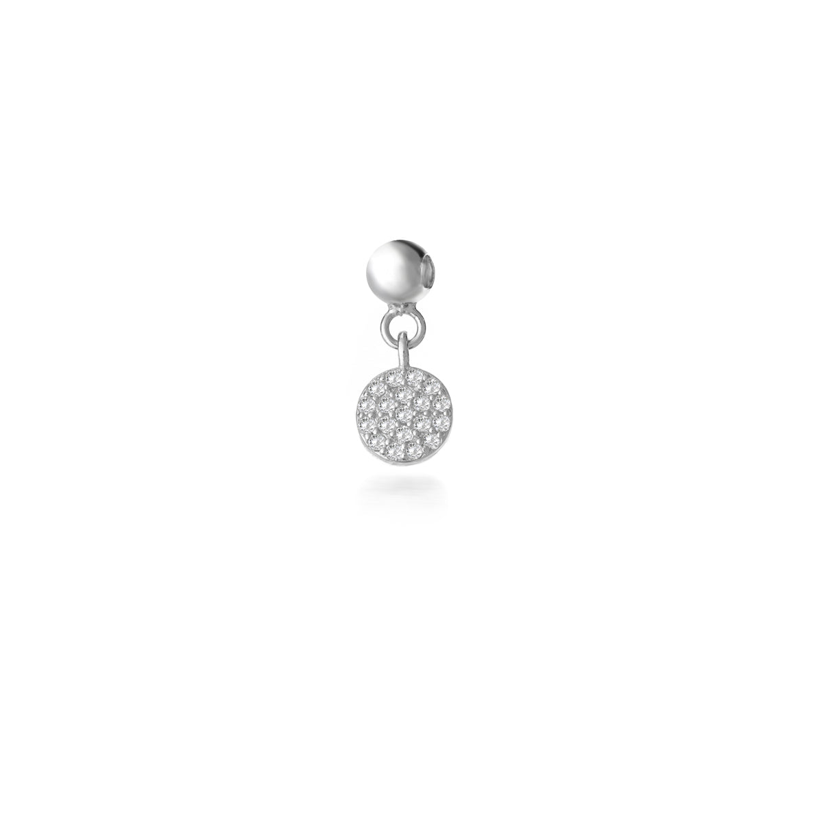 Silver Round Pave Charm + Give Magic Gift