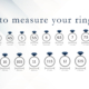 A ring conversion chart with the words “How to measure your ring size” at the top.